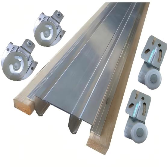 60 LBS 2 Doors Sliding Door Hardware Kit – Track with wood